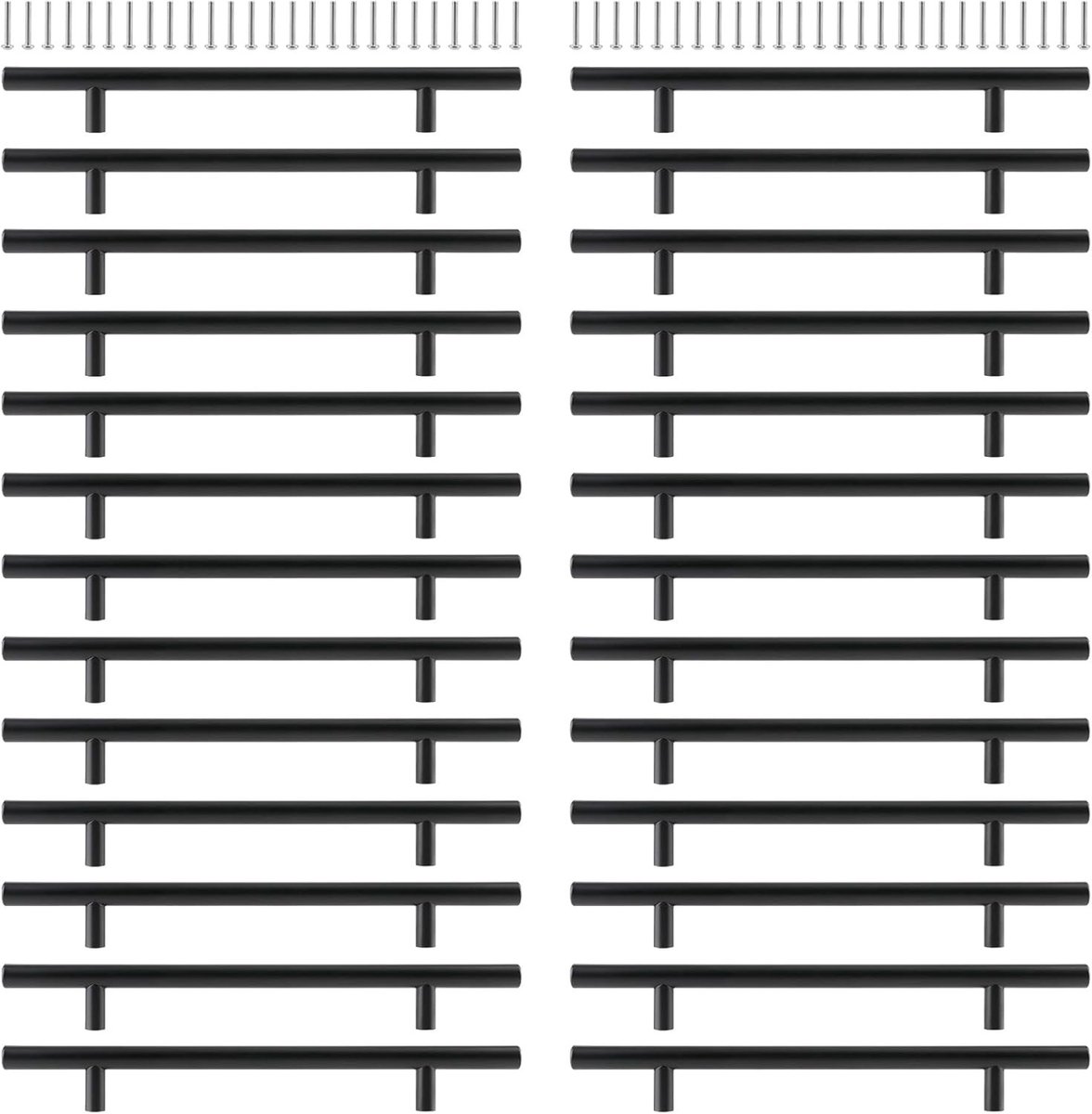 Moderne Zwarte Keuken Kastgrepen 160mm Gatafstand - RVS Ladehandgrepen voor Keuken, Badkamer en Kledingkasten, 220mm Lengte