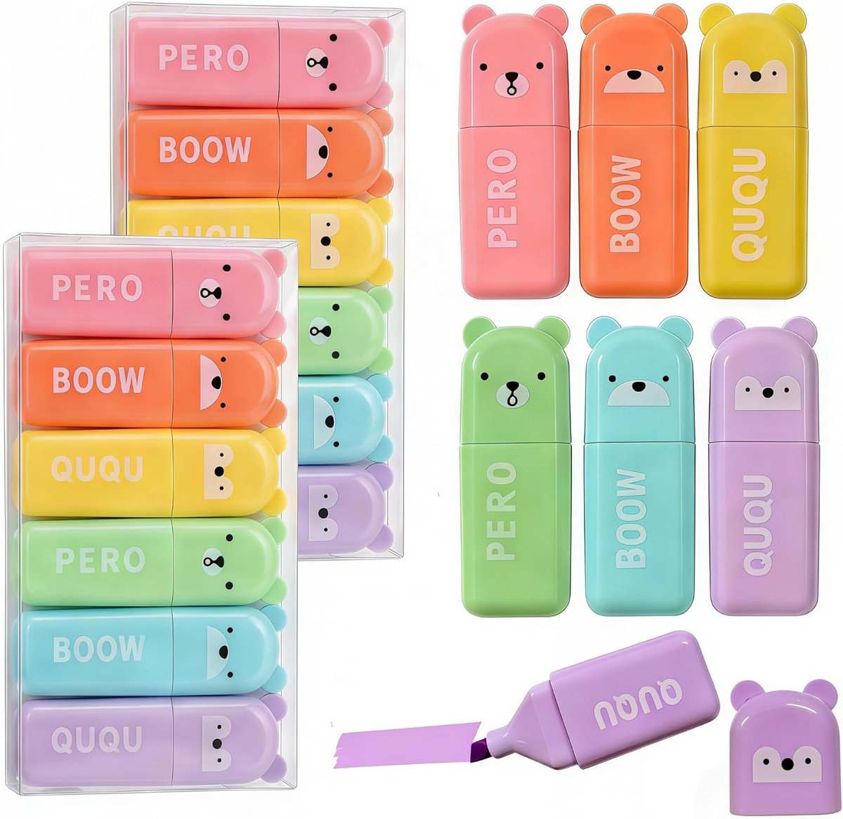 Thijox - Mini-markeerstiften Highlighter Set - 10 Kleuren - Ideaal voor Studeren, Notities Maken, Creatief Gebruik - Compact en Handig voor Thuis en O