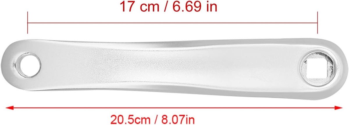 170mm Aluminium Linker Crankarm met Vierkante Gat, Vervangingsonderdeel voor Fiets Bottom Bracket, Lichtgewicht en Duurzaam