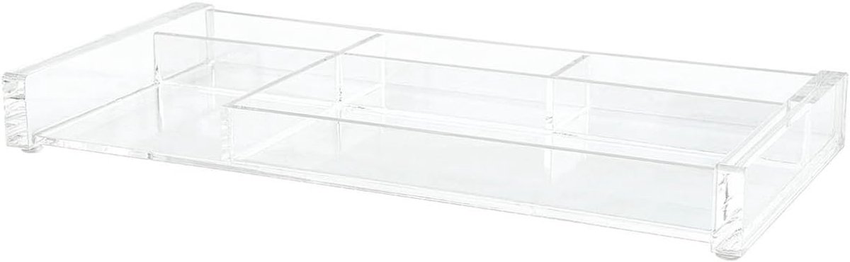 Thijox - Acryl Pennenschaal Cristallic, 5 Vakken, Glashelder Acrylglas, Elegante Organizer voor Kantoor, School, Huis, Georganiseerd Werken