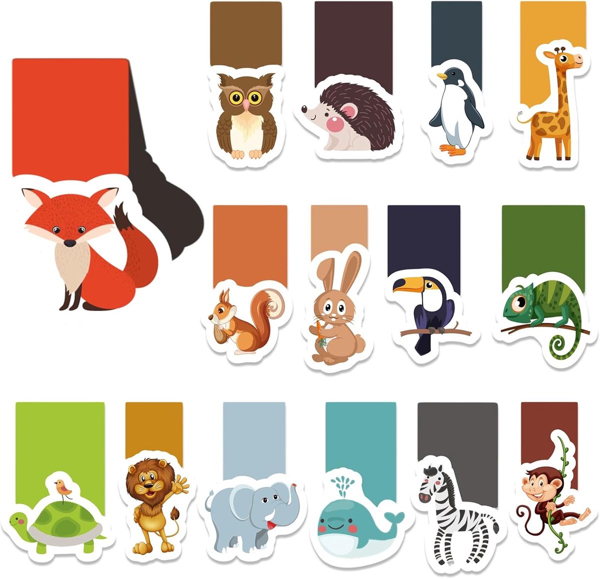 SnelShoppen - Magnetische Boekenleggers voor Kinderen Dieren, Ruimte, Voetbal, Dinosaurussen en Transport - 30 Stuks, Waterdicht, Papieren Bookmark vo