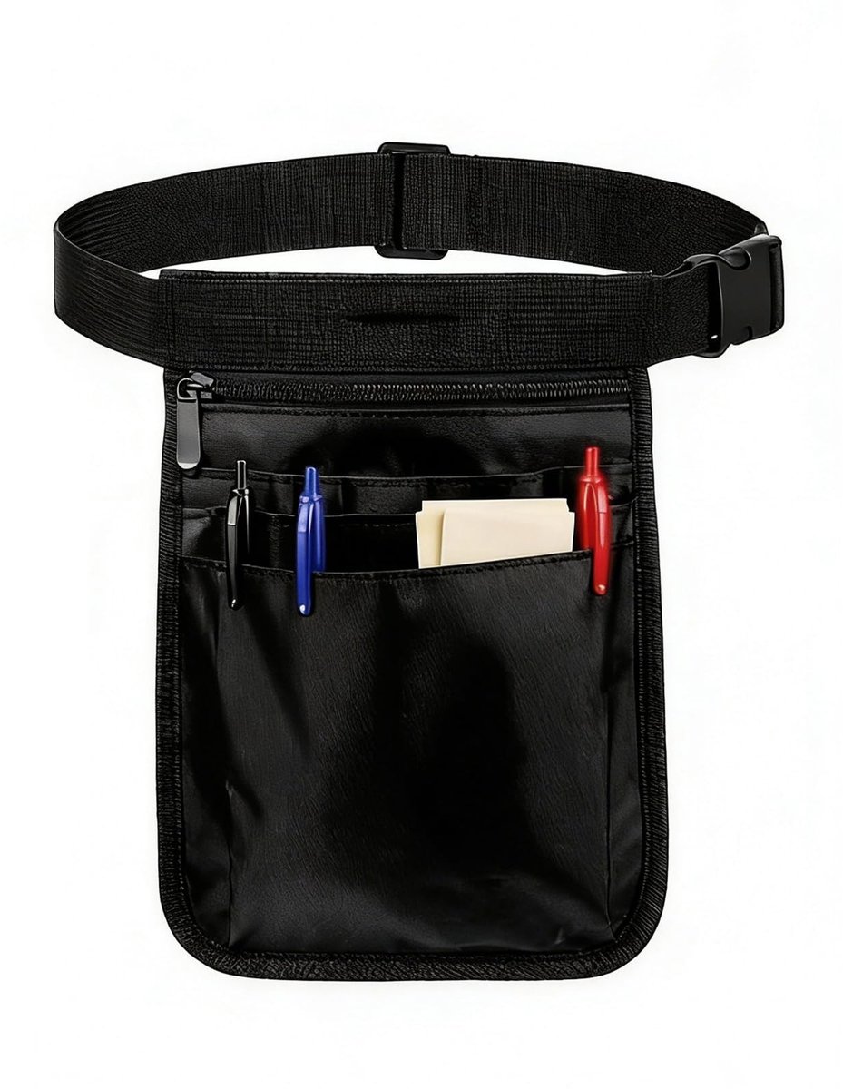 Dailygoods- Heuptas Zwart - Verstelbaar - Multifunctionele Tas - Gereedschapsriem - Voor Verpleegsters/Kappers - Duurzaam Polyester/PVC - Toolbelt