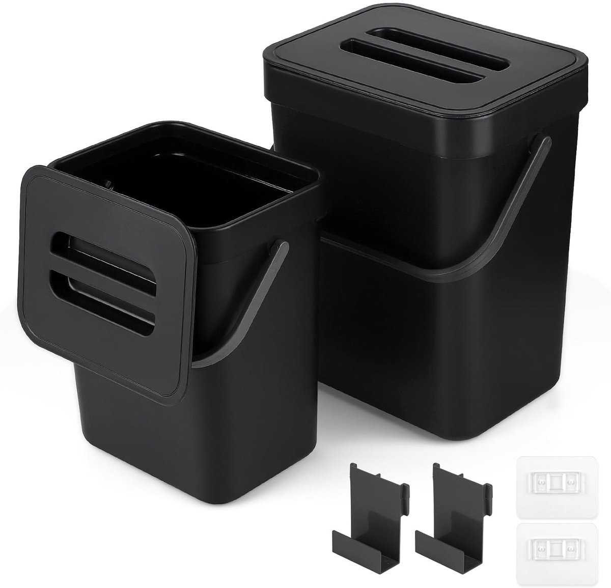 Inovra- Compostbak Hangend - 5 Liter/3 Liter - Organische Afvalbak - Muurmontage - Stijlvol Ontwerp - Duurzaam en Functioneel