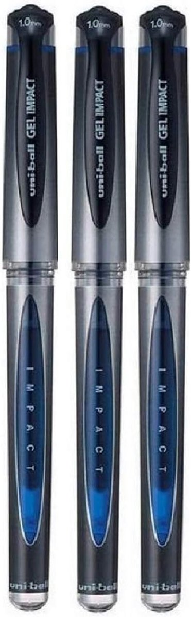 Thijox - Gel Impact Rollerball Pen Balpen 1mm Brede Pennen - Set van 3 - Blauw - Perfect voor Schrijven, Notities, Creatief Gebruik