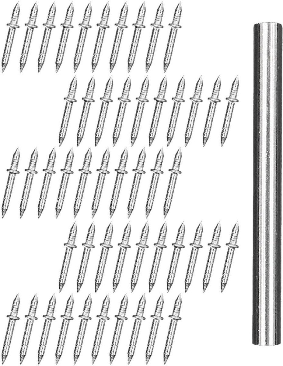 Inovra- Plintnagels 50 Stuks - Dubbele Hoofd Nagels - Koolstofstaal - Houtbewerkingsprojecten - Sterk en Duurzaam - Onzichtbare Bevestiging - Spijkers