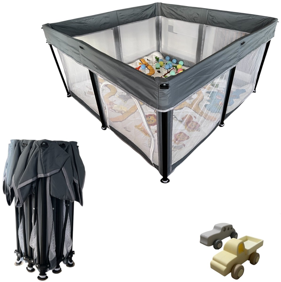 Grondbox Baby Inklapbaar Baby box Kinderbox Deken 125x125x66cm5kg
