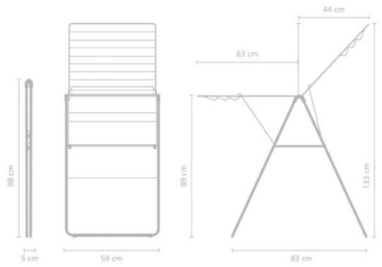 Brabantia HangOn Séchoir à linge - 20 mètres - Matt Black