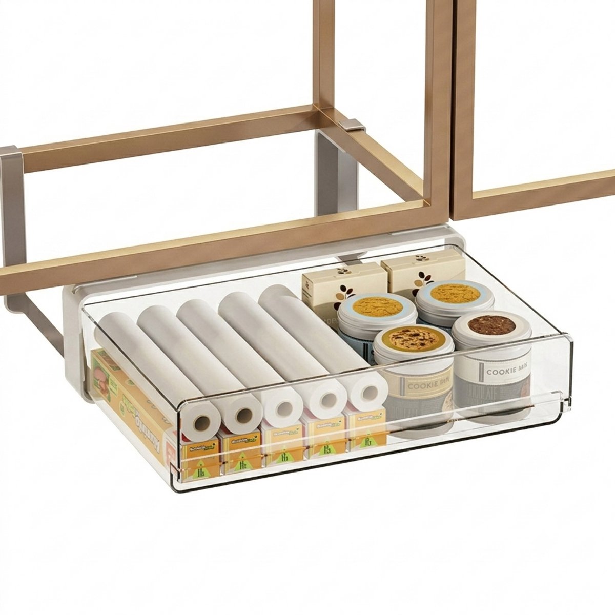 Stervia Uittrekbare Onderkast Lade - Schuifplanken - Schuiflade - Organizer - Wit/Transparant - 31 x 20 x 8.6 cm