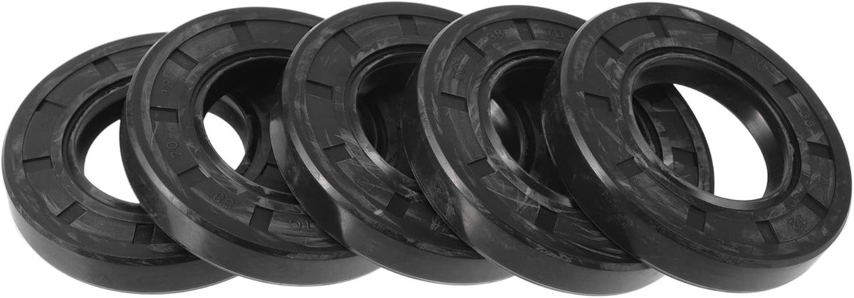 Dubbele Lip Olieafdichting met Roterende Veerstalen Afdichtingsring 38x70x12mm Rubber NBR voor Hoge Druk - Set van 5 Stuks voor Betrouwbare Afdichting en Duurzaamheid