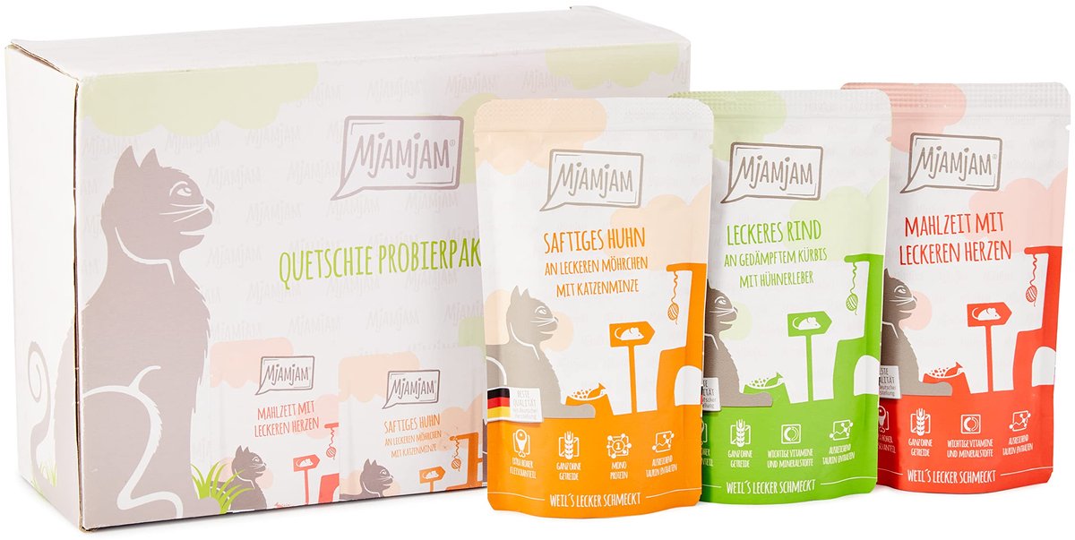 MjAMjAM MjAMjAM Kattenvoer Mixpakket 12 x 125 g - Graanvrij Natvoer - Compleet Voer voor Volwassen Katten