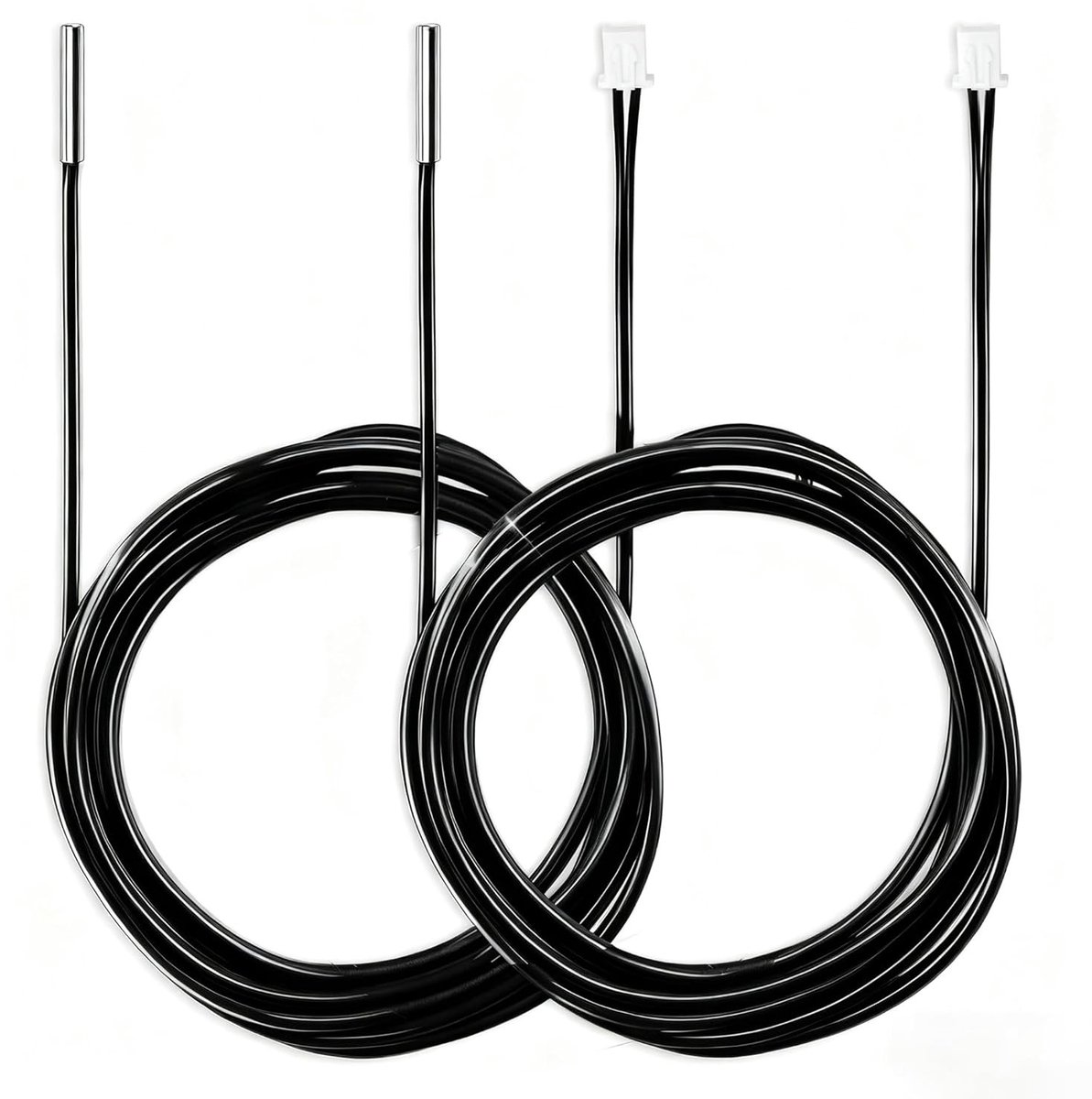 2 Stuks 10K Temperatuursensor Probes met 1m Waterdichte Kabel voor Digitale Temperatuurmeting en NTC Sensor Technologie