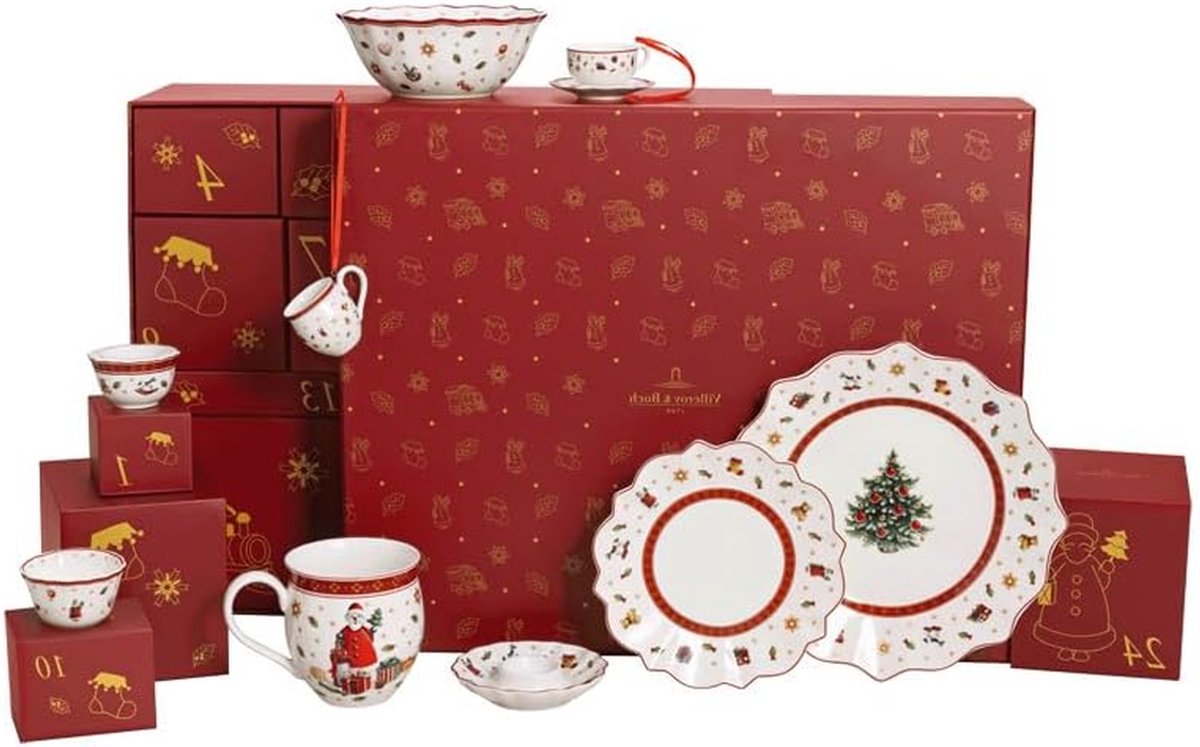 Adventskalender Speelgoed - Kerst Kalender - Feestdagen Vieren - 24 Selecteerbare Artikelen - 48.5 x 40 x 15 cm - Multicolor