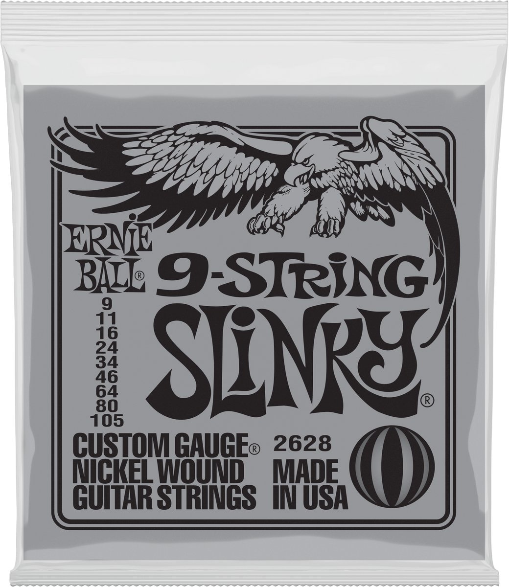 Ernie Ball Slinky Nickel Wound - Gitaarsnaren - Slinky 9 Snaren - 09-105 - Elektrische Gitaar