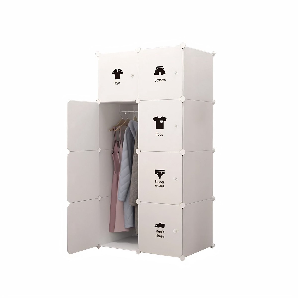 Modulaire Opbergkast met Deuren - hobby Opbergsysteem met Kubusvakken - voor slaapkamer en