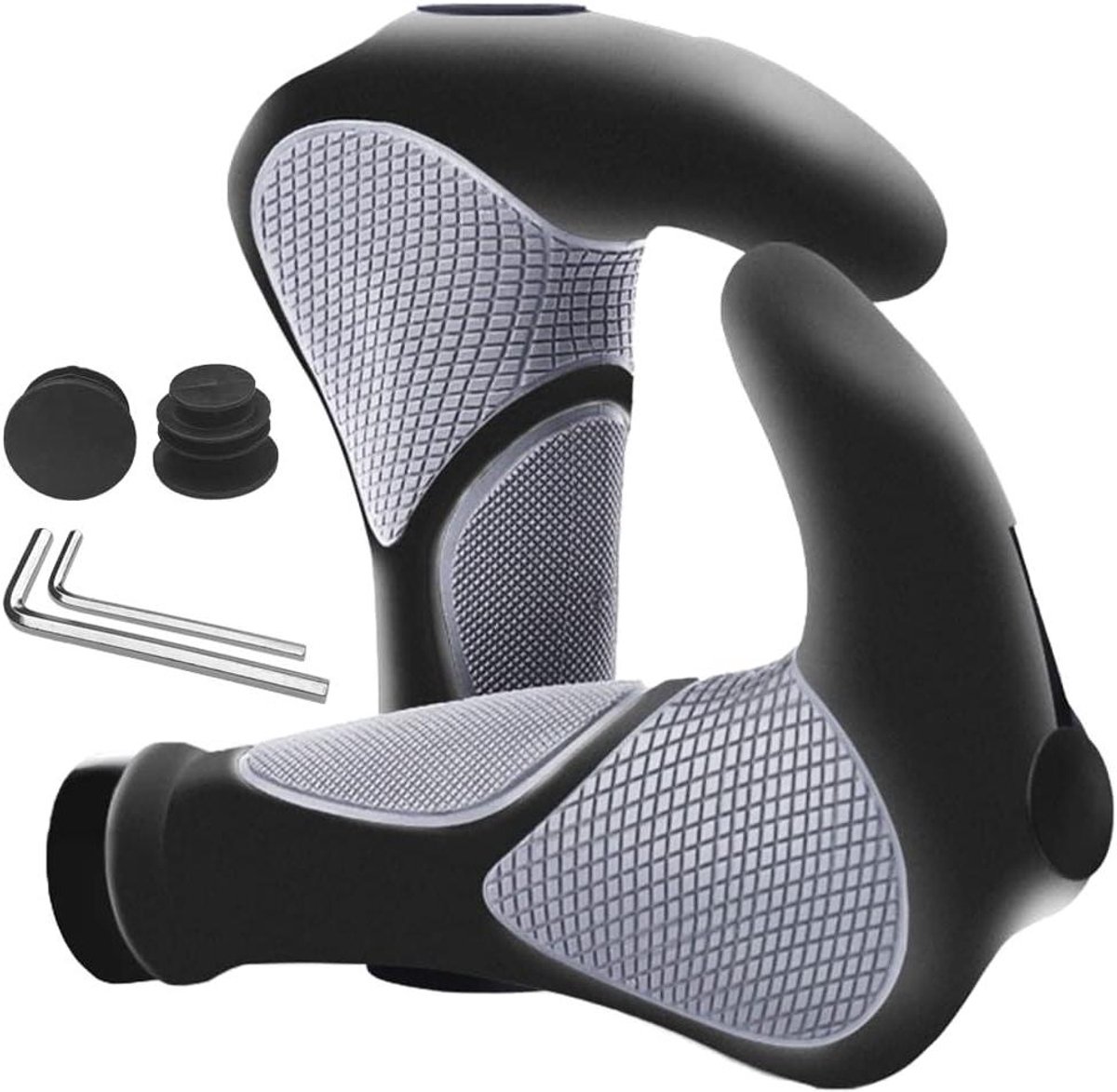 Fietsstuurgrepen - Ergonomische handgrepen - Comfortabel fietsen - Dubbelzijdige vergrendeling - 22 mm - Zwart