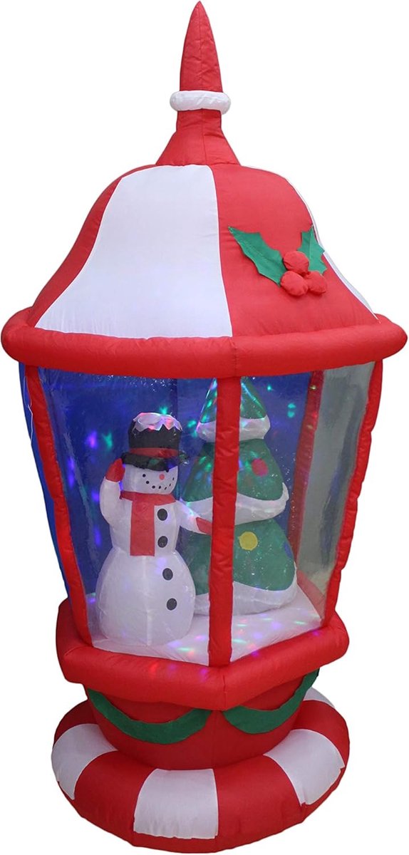 Opblaasbare Kerstfiguur - Winter Decoratie - Tuin Versieren - Met Kleurrijke LED - 183 cm Hoog - Multicolor – foto 4