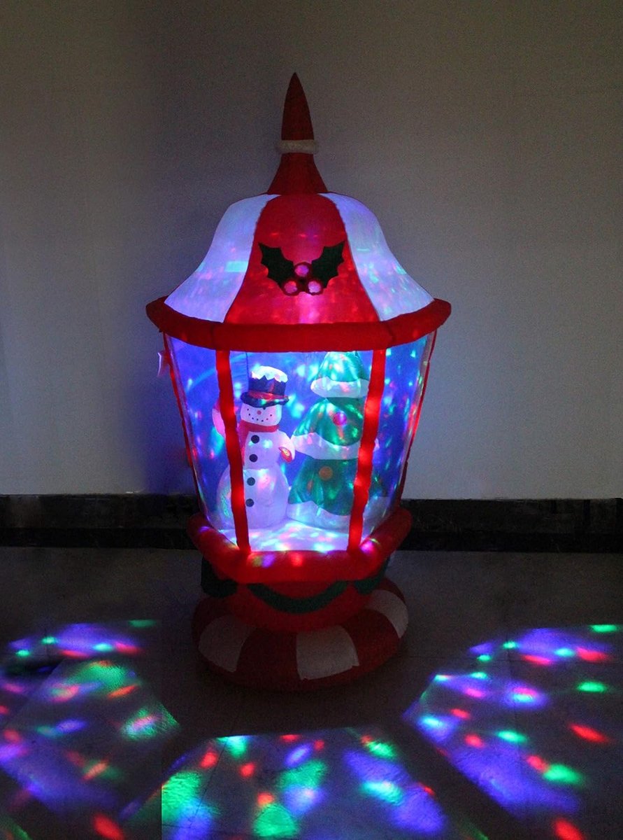 Opblaasbare Kerstfiguur - Winter Decoratie - Tuin Versieren - Met Kleurrijke LED - 183 cm Hoog - Multicolor – foto 3
