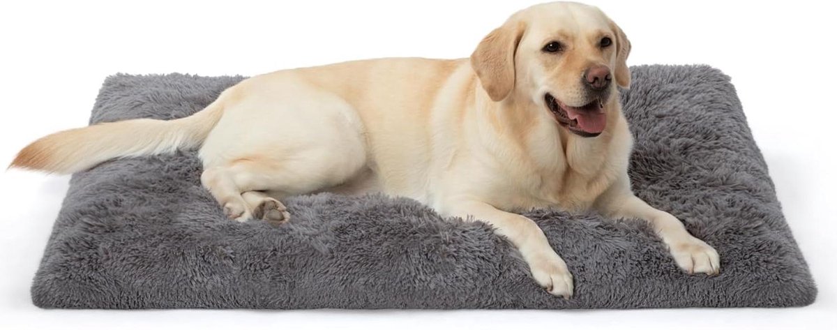 XL Hondenbed - Kratmat Honden - Comfortabel Rusten - Pluizig Wasbaar - 107 x 69 cm - Donkergrijs