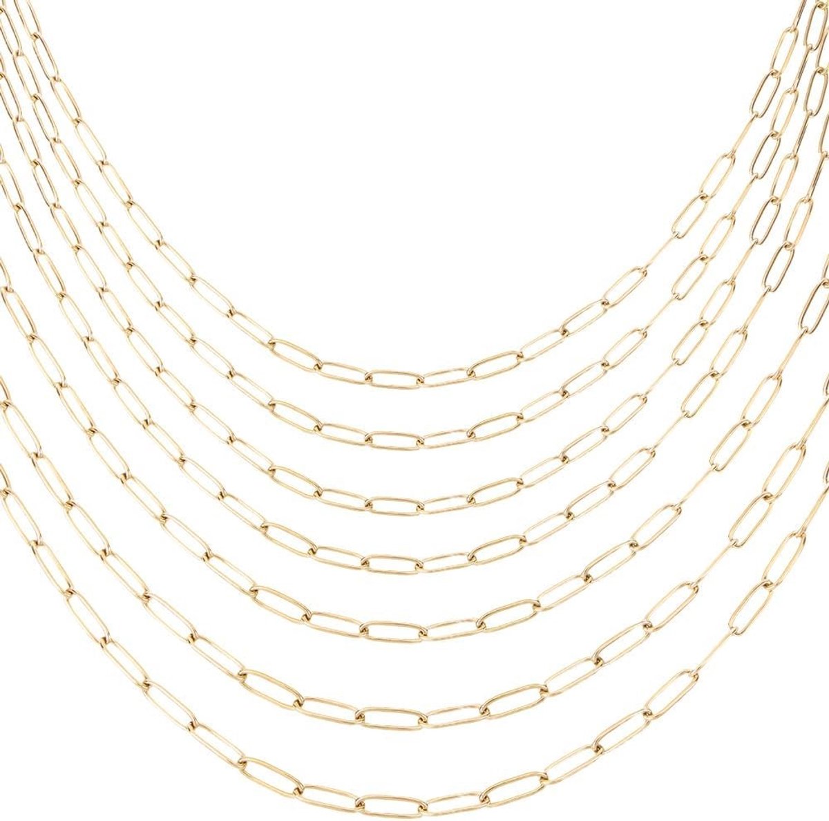 10 Stuks 19.7 Inch Gouden Paperclip Ketting van 304 RVS, Verstelbare Schakel met Karabijnhaak voor Sieraden Maken en DIY Projecten