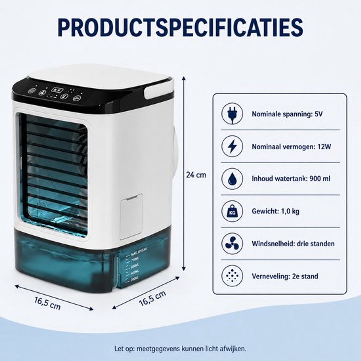 Lifero Airco - Mobiele airco - Mini airco - Draagbare airconditioner - Draagbare airconditioning - 3 Verschillende standen – foto 5