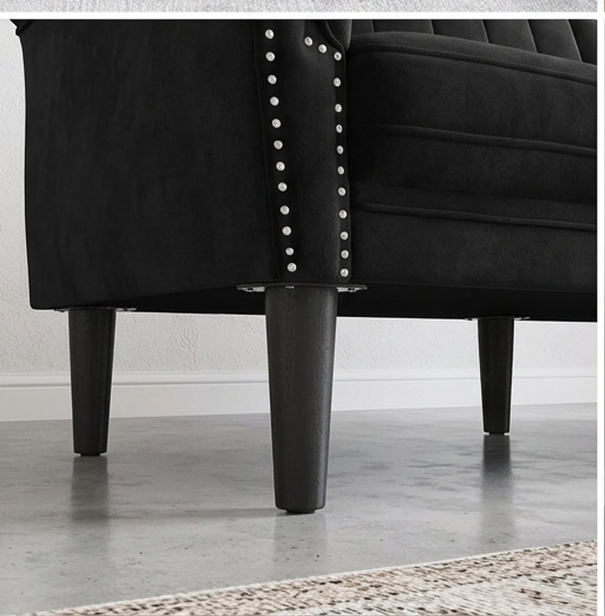 Luxe Velvet 3-Zits Bank Modern - Zwart - Novihome