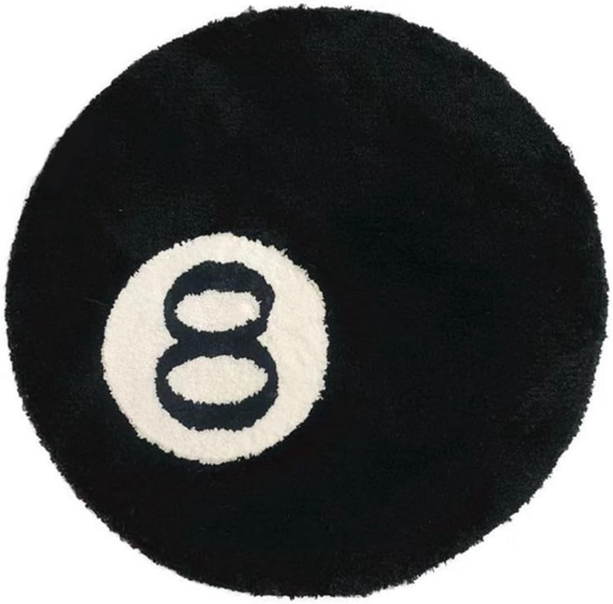 SnelShoppen - NatureMan 8 Ball Vilt Tapijt - Rond Decoratief Vloerkleed 60x60 cm - Antislip, Machinewasbaar, Zachte Flakes, Ideaal voor Woonkamer, Spe