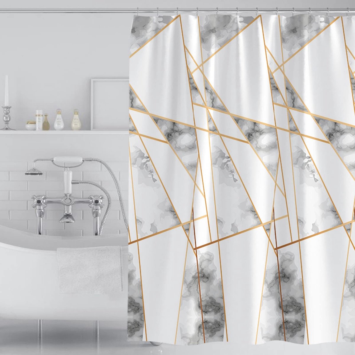 Dailygoods- Douchegordijn 180x183 cm - Waterdicht - Zacht materiaal - Onderhoudsvriendelijk - Milieuvriendelijk - Ademend - Badkamer Gordijn