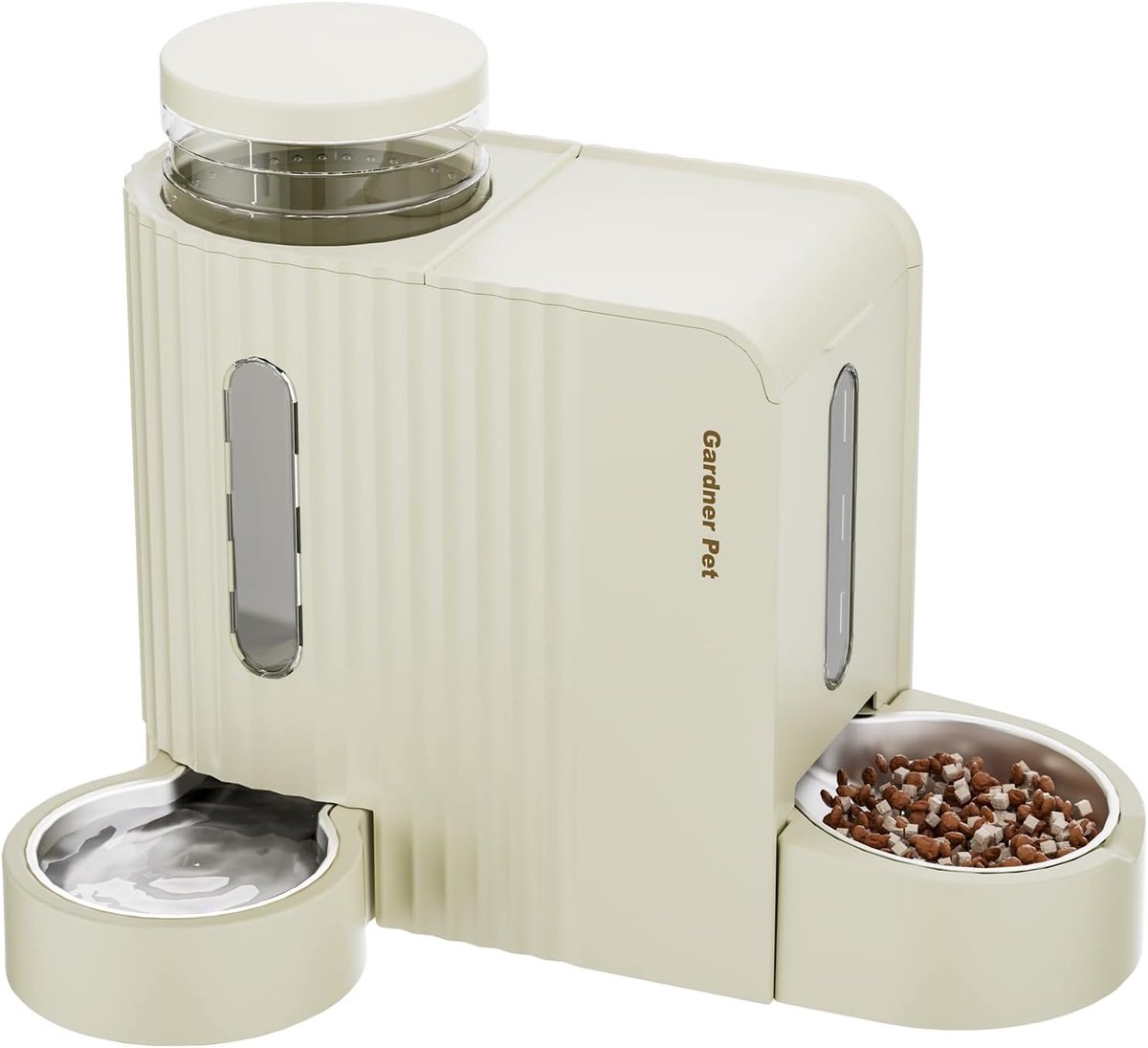 Thijox - Automatische Gravity 2-in-1 Voerbak en Waterdispenser voor Huisdieren, 0,8 Gallon x 2, BPA-vrij, Roestvrijstaal, Geschikt voor Katten, Honden