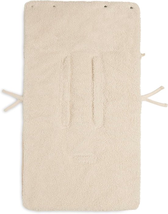 Thijox - Voetenzak Boucle Naturel Teddy voor Baby Autostoeltje Groep 0+ en Kinderwagen - 3-Punts en 5-Punts Gordel - Crème - Ideaal voor Koude Dagen — afbeelding 3