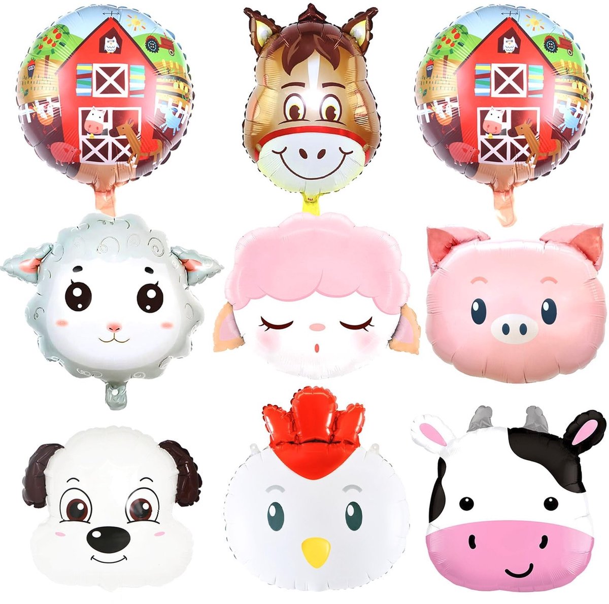 Dailygoods- Folieballon Dieren - 9 Stuks - Party Animals - Verjaardag - Dierenthema - Feestdecoratie - Hoogwaardige Aluminiumfolie - Dierenballonnen