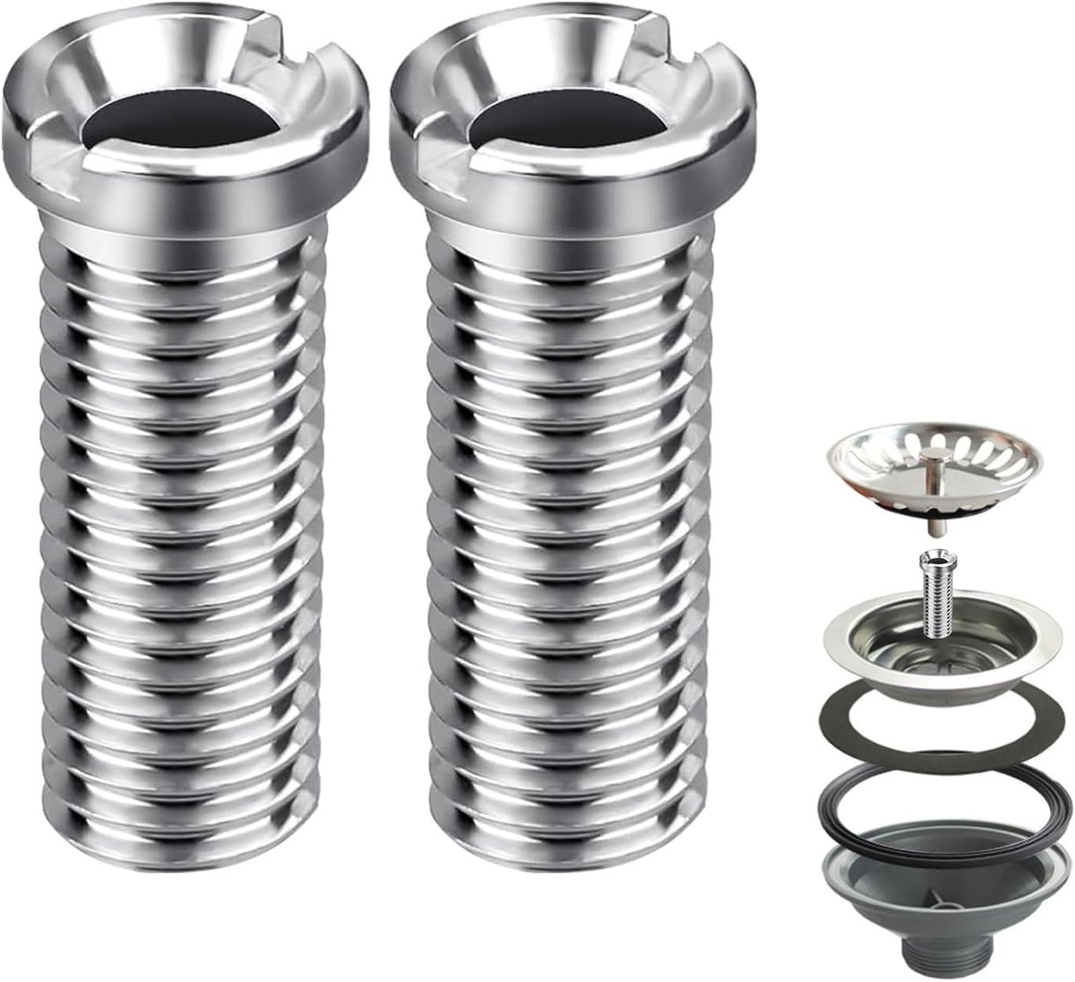 Thijox - Holle Schroef Gootsteen M12 x 45 mm - Roestvrij Staal 304 - Wastafel Accessoires - Korventiel Schroeven voor Keuken Spoelbak - Duurzaam en Co