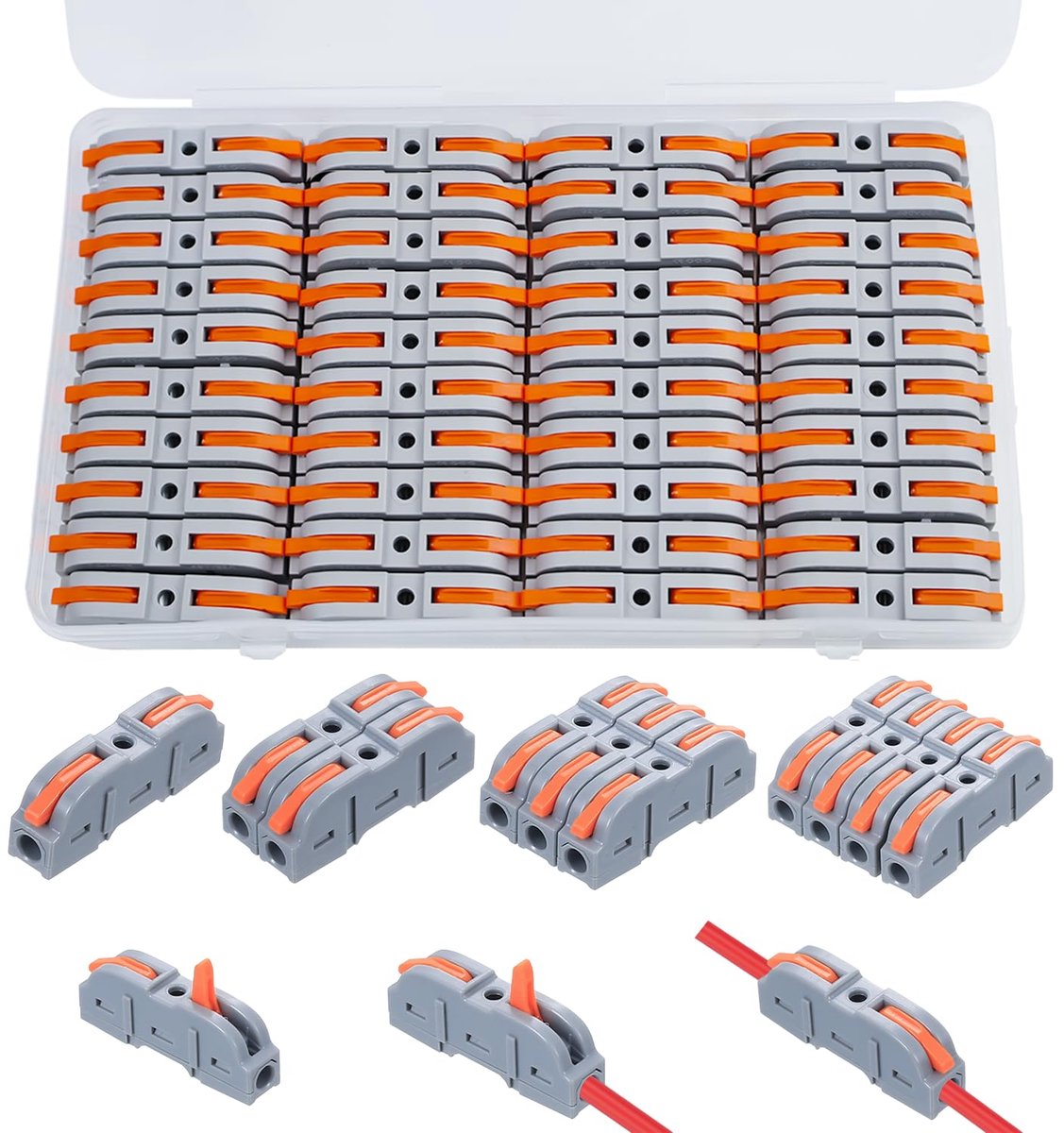 40 stuks kabelverbinders, verbindingsklemmen, steekklemmen, doorgangsverbinders, stroomklemmen, kabelklemmen - ShopVlot