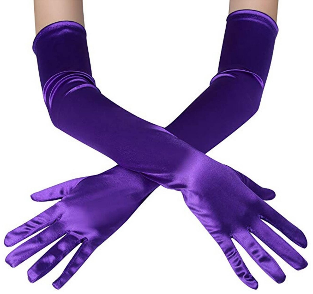 Dailygoods - CHENGZI Satijn Elastische Satijn Cosplay Halloween Handschoenen Fluwelen Bruiloft Handschoenen Vinger Opera Avond Party Handschoenen voor Vrouwen