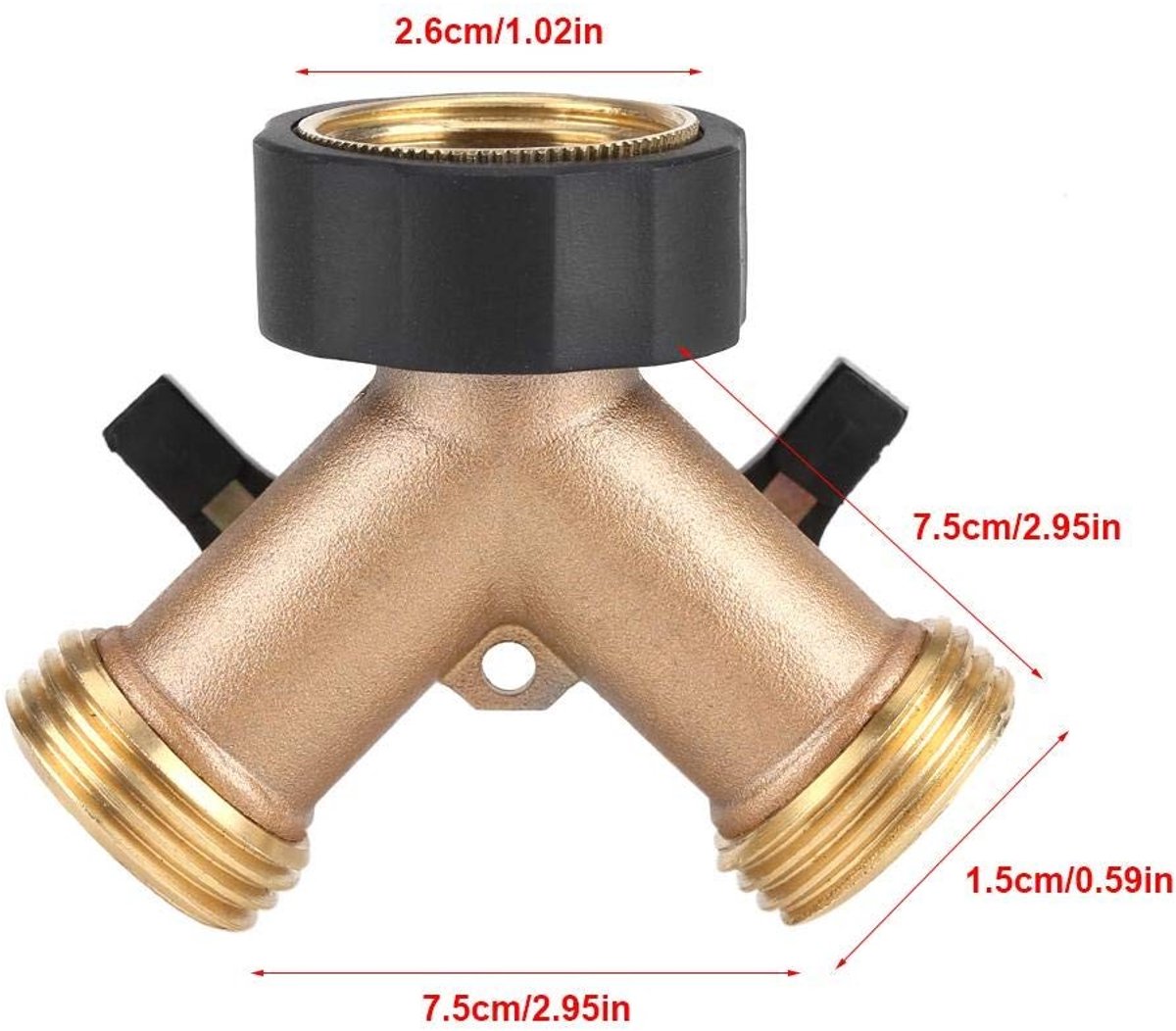 Dailygoods - Tuin - 2-Weg Connector - Heavy Duty - Messing - Tuinslang Splitter - Water Tap Adapter - Ideaal voor Tuin en Besproeiing