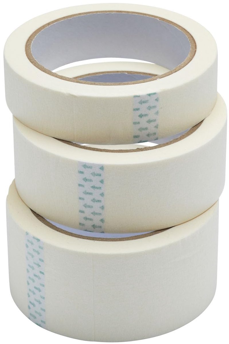 Thijox - Driedelige Set Afplakband voor Verven - Schilderstape voor Scherpe Verflijnen - 19 mm Breed - Decoratietape voor Binnen en Buiten - Perfect v