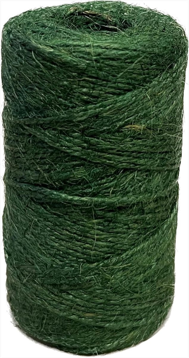 Thijox - Jute Touw Groen 50 m - Koord voor Tuinieren, Handwerk, Doe-Het-Zelf, Decoratie, Bindingen en Geschenkverpakkingen
