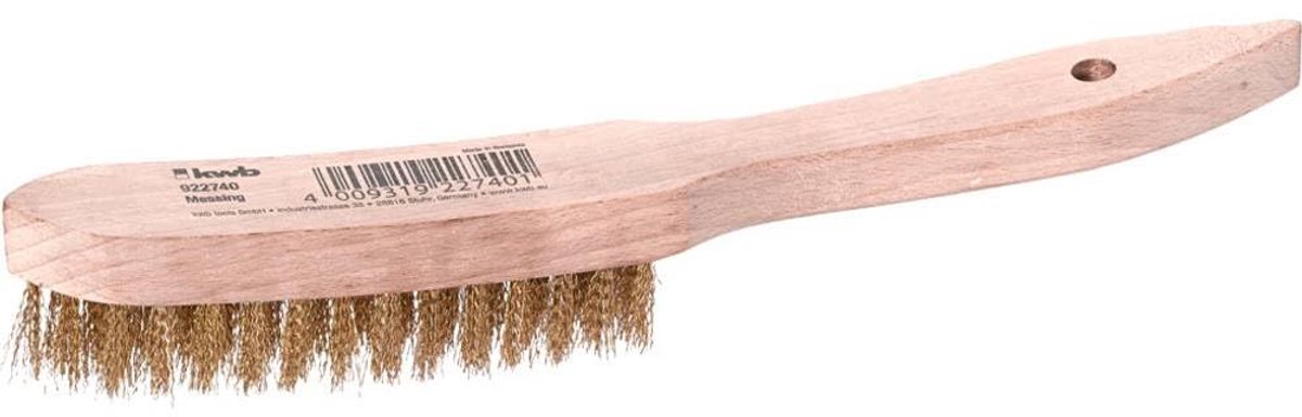 Thijox - Messing Draadborstel met Houten Handvat - Hoogwaardige Borstel voor Zachte Reiniging - Lengte 275 mm - Ideaal voor Tuin, Garage en Huishouden
