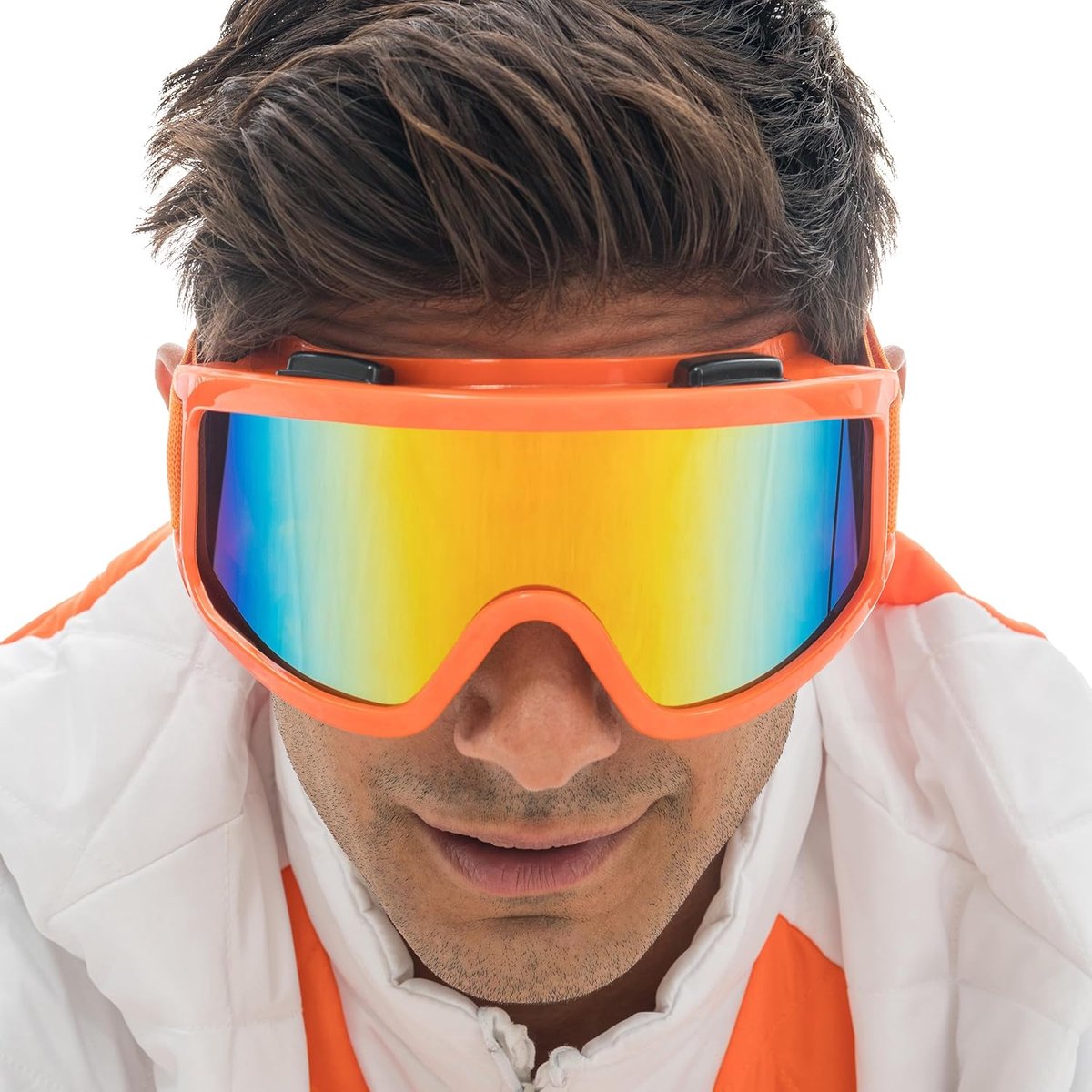 Thijox - Skibril Retro 80s/90s stijl, Flitsende Partybril voor Festivals, Apres Ski, Feestjes, Unisex, Diverse Kleuren