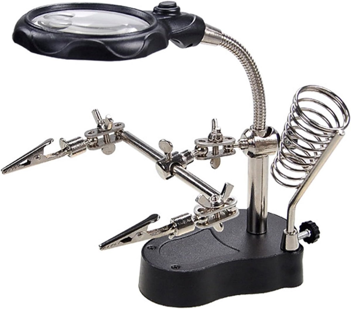 SnelShoppen - Helping Hands Loup Soldering Station met 4X Acryl Lens en LED Verlichting voor Elektronisch Solderen, Modelleren, Lezen, Stabiele Tafel