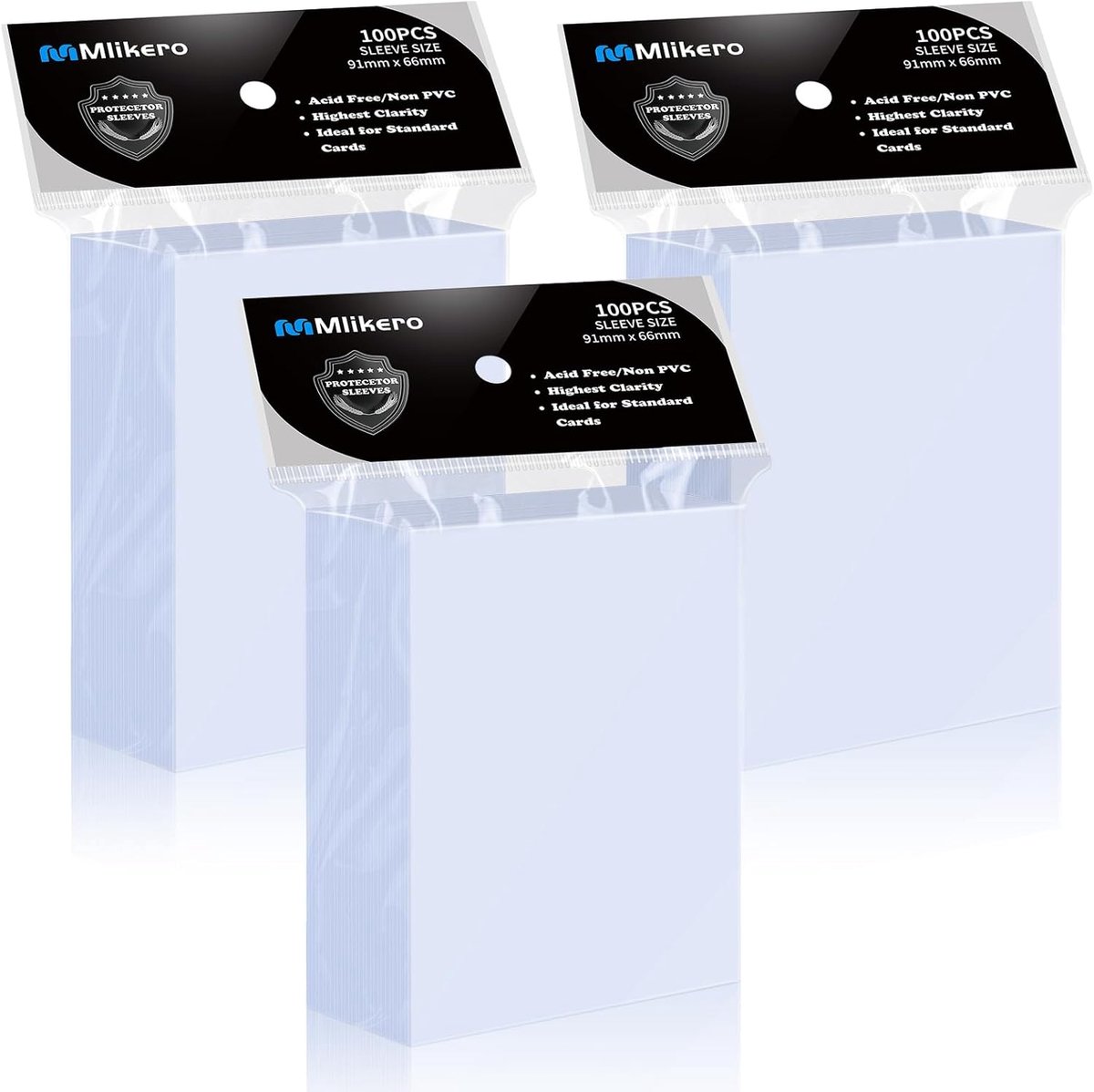 SnelShoppen - Pack van 300 Transparante Soft Card Cases - Geschikt voor Trading Cards, Sportkaarten - Hoogwaardige PVC-vrije en Zuurvrije Bescherming