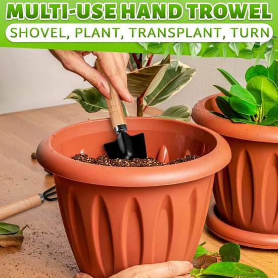 Dailygoods- Mini-Tuingereedschapset 3-delig - Hark - Kleine Schep - Grote Schep - Tuingereedschap - Hoogwaardig Hout/Roestvrij Staal van Dailygoods — afbeelding 5