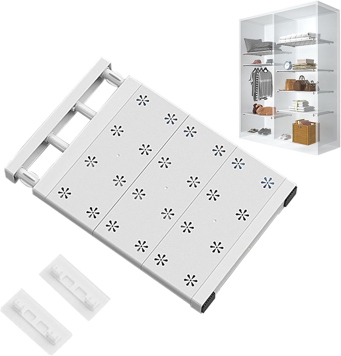 Thijox - Uittrekbaar Rek voor Kast Binnen - Verstelbare Planken Organizer voor Garderobekast en Badkamer - 24 cm Breed, Verstelbare Lengte 38-60 cm