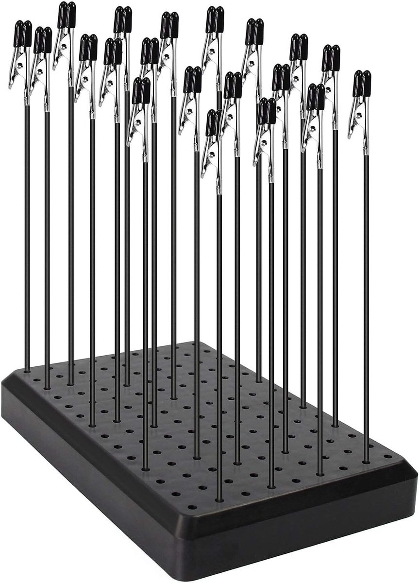 Thijox - Schilderrek met 14 x 9 gaten, schilderstandaard voor kunstenaars, inclusief 20 clips voor verf, ideaal voor modelleren, hobby, en kunstprojec