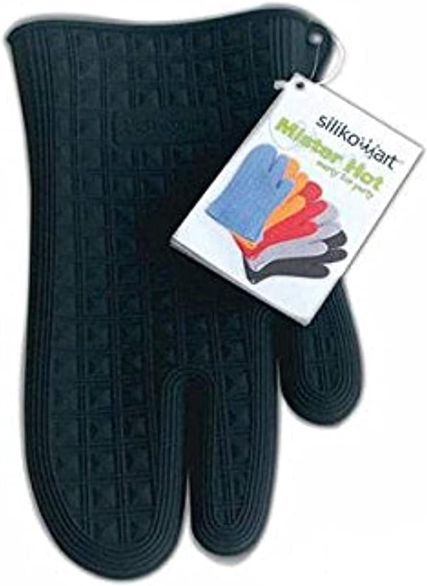 SnelShoppen - Silikon Handschoen 274x167 H 20 MM, Kevlar, Zwart, Hittebestendige Keukenhandschoen voor Koken, Grillen, Bakken, BBQ, Veilig en Duurzaam
