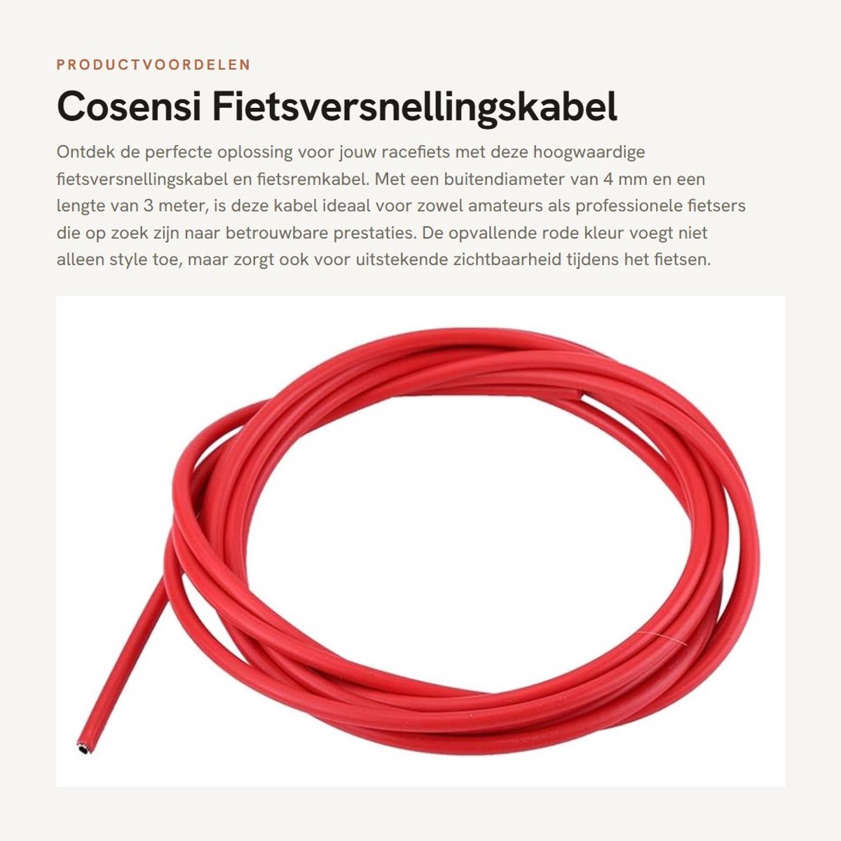 Inovra- Fietsremkabel 4 mm - Remkabelset - Remkabel Aanhanger - Rem Buiten Kabel - Remkabels - Geschikt voor Racefietsen