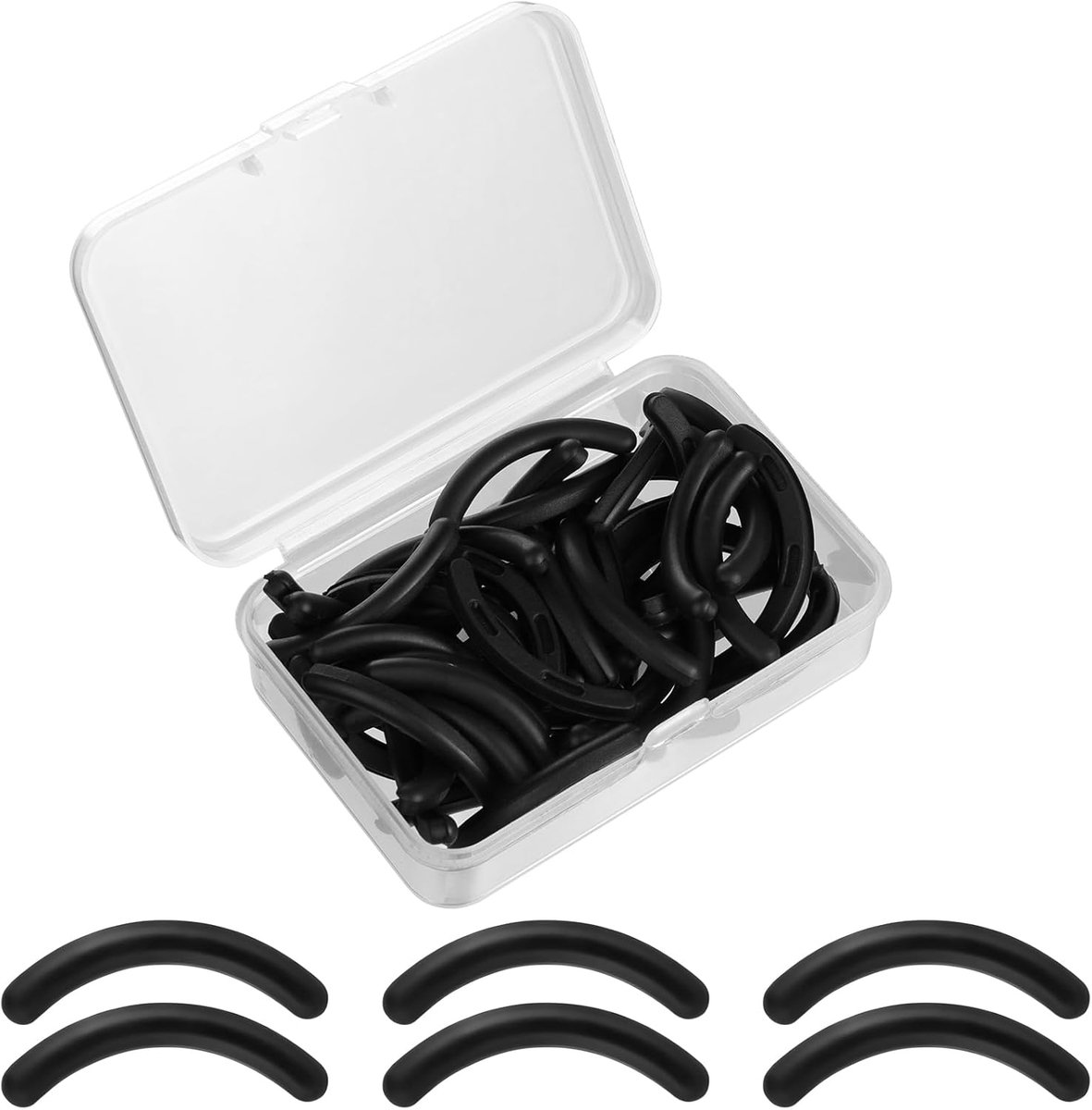 Thijox - 50 Stuks Wimperkruller Navullingen - Universele Siliconen Rubber Krullers Vervangingspad - Duurzame Zwarte Strips voor Perfecte Oogmake-up