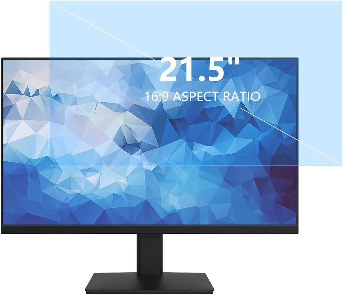 Anti-blauw licht schermbeschermer 21.5 inch, verwijderbaar, glansvrij en krasbestendig, ideaal voor computergebruik en bescherming van je ogen