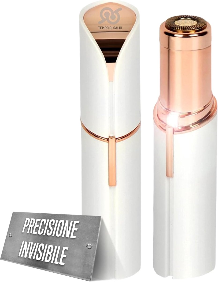Thijox - TEMPO DI SALDI Epilator voor het Gezicht Dames - Lipstickvorm, Hypoallergeen, Ingebouwd Licht, Perfect voor Wenkbrauwen en Snor - Draagbare H