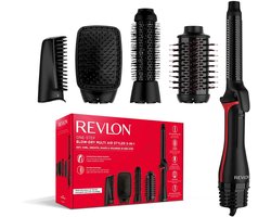 SnelShoppen - 5-in-1 Haardroger en Multi-Styler met Afneembare Kappen, Kruller, Volumizer, Droger en Vormversterker voor Alle Haartypes