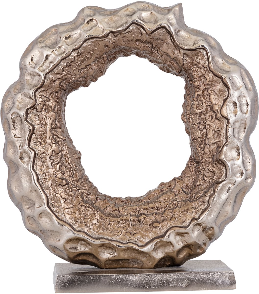 PTMD Coolan Antique Champagne Casted Alu Statue Round S